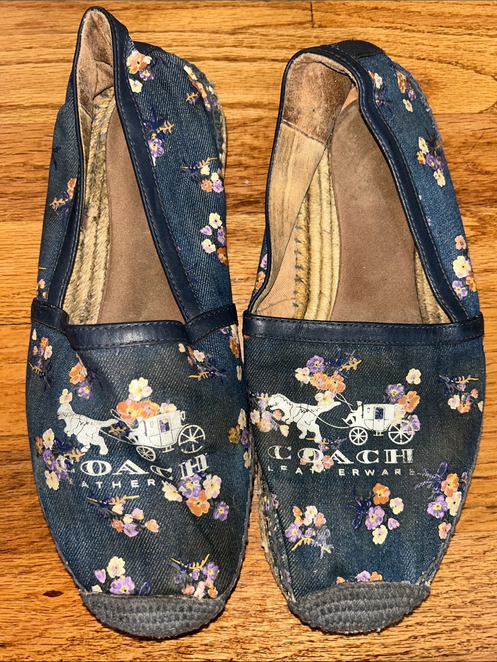 Coach Leatherware Casey Espadrille With Painted Floral Bow Print Sz 10 with Rexy